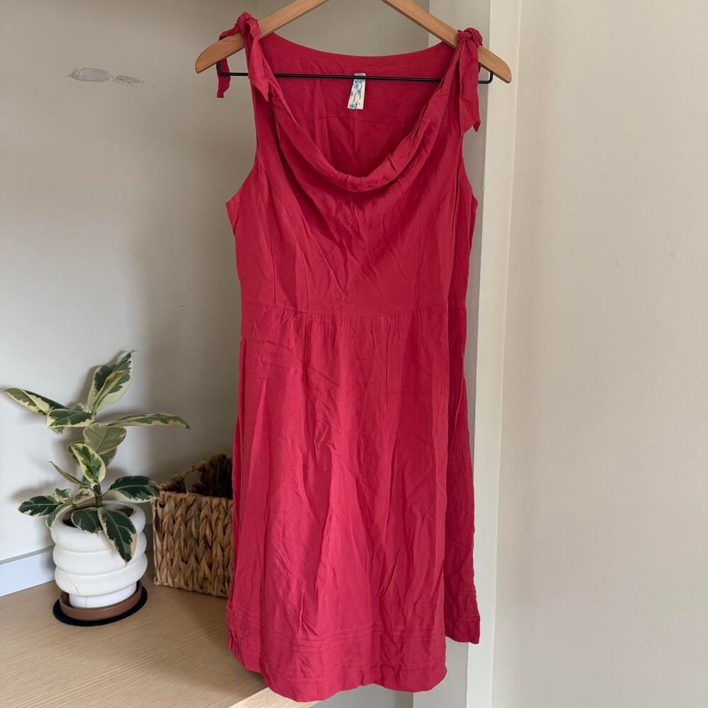 Anthropologie Maeve Cowl Neck Mini Dress in Red size 6 NWT